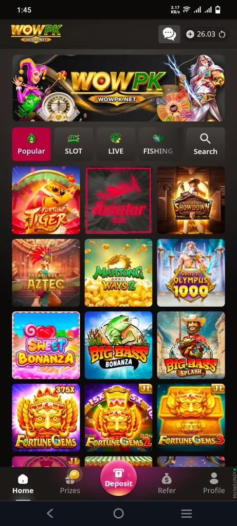 Wow pk Casino Game